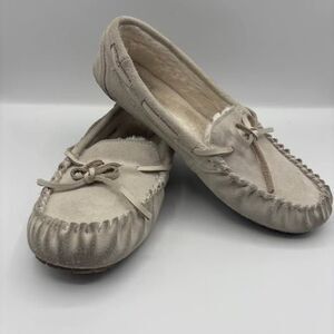 Auden Beige Lined Moccasin Slippers Women's Size 7